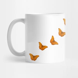 Beautiful butterflies on a textured white background Mug